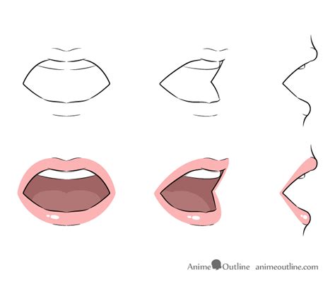 anime lips drawing|anime open mouth drawing.